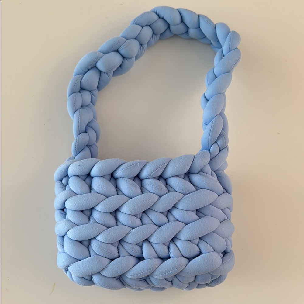 Chunky Knit Blue Handbag